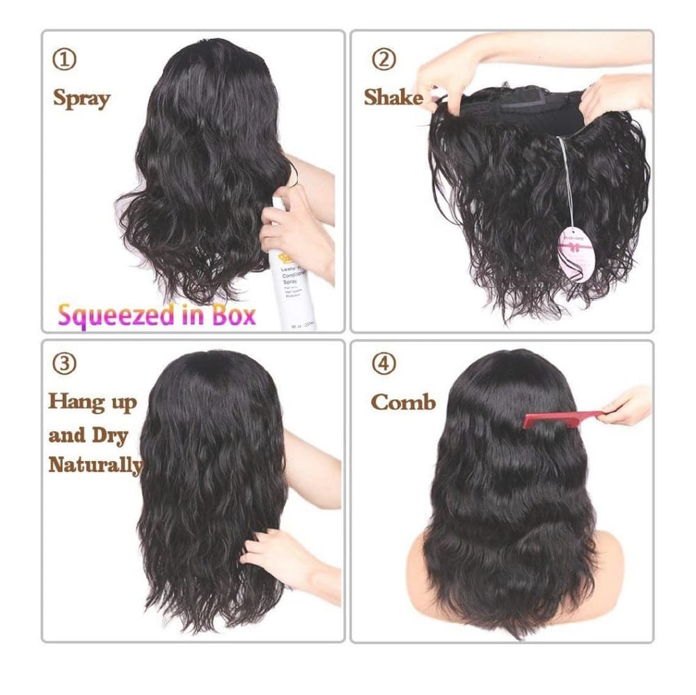 Natural Virgin Human Hair Full Wig - Thumbnail 4
