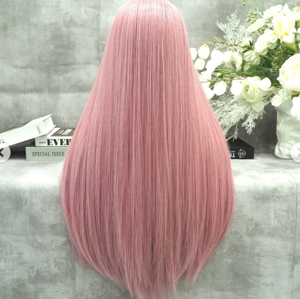 Peach Pink Beauty Highlights Lace Front Wig - Thumbnail 3
