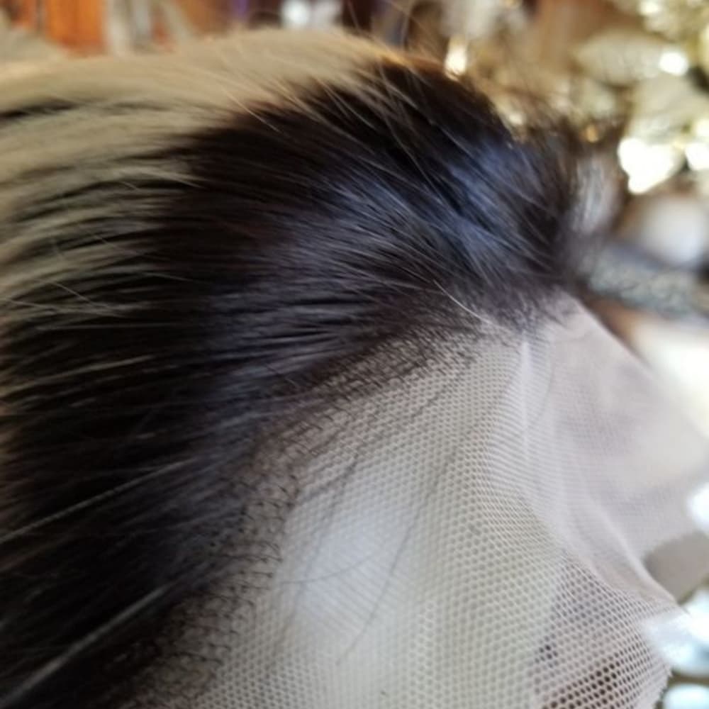 100%Human Hair Ombre Blonde Lace Front Wig - Thumbnail 3