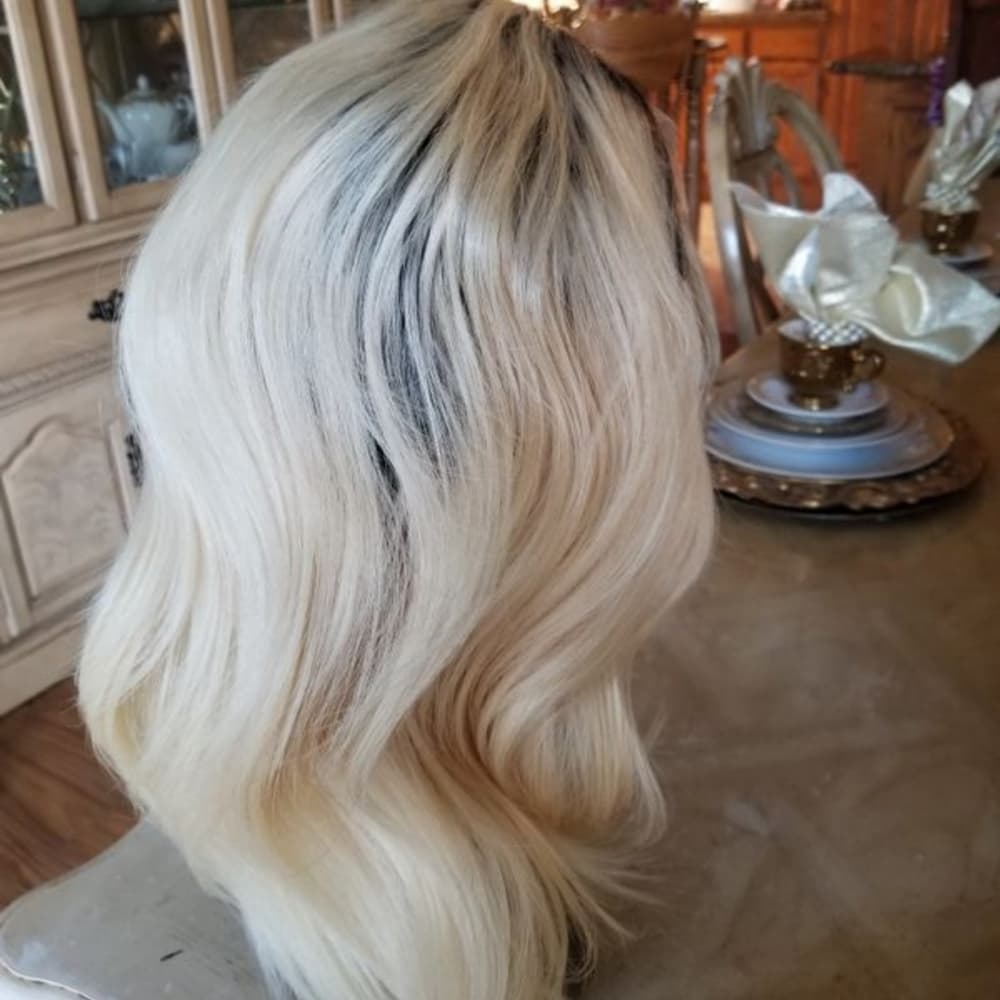 100%Human Hair Ombre Blonde Lace Front Wig - Thumbnail 4