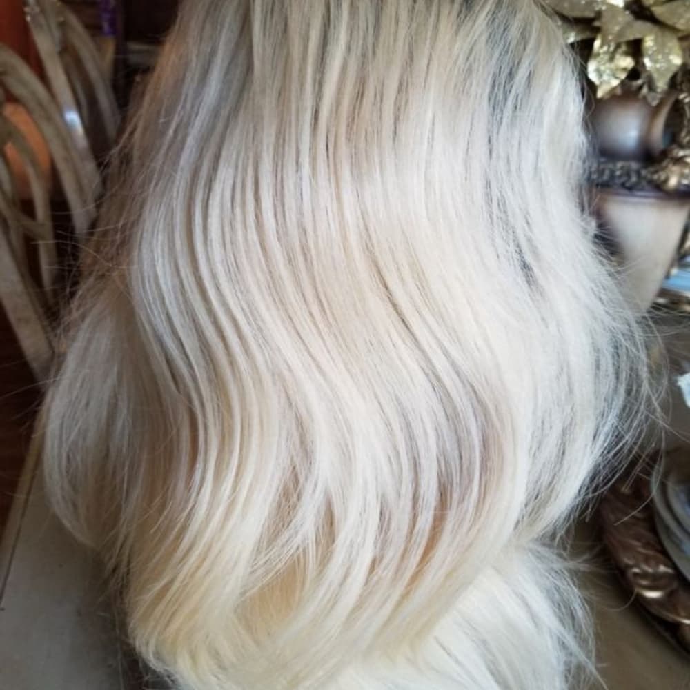 100%Human Hair Ombre Blonde Lace Front Wig - Thumbnail 5