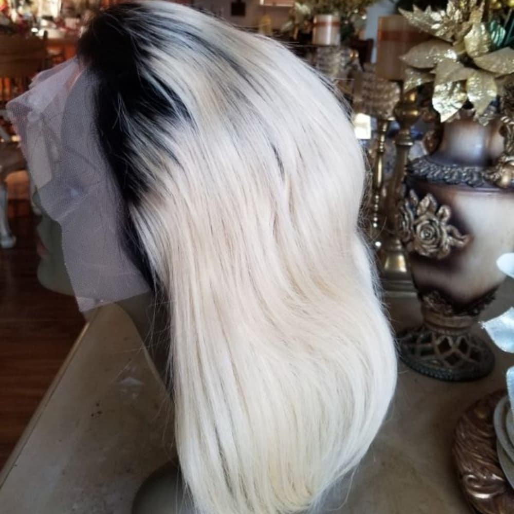 100%Human Hair Ombre Blonde Lace Front Wig - Thumbnail 2