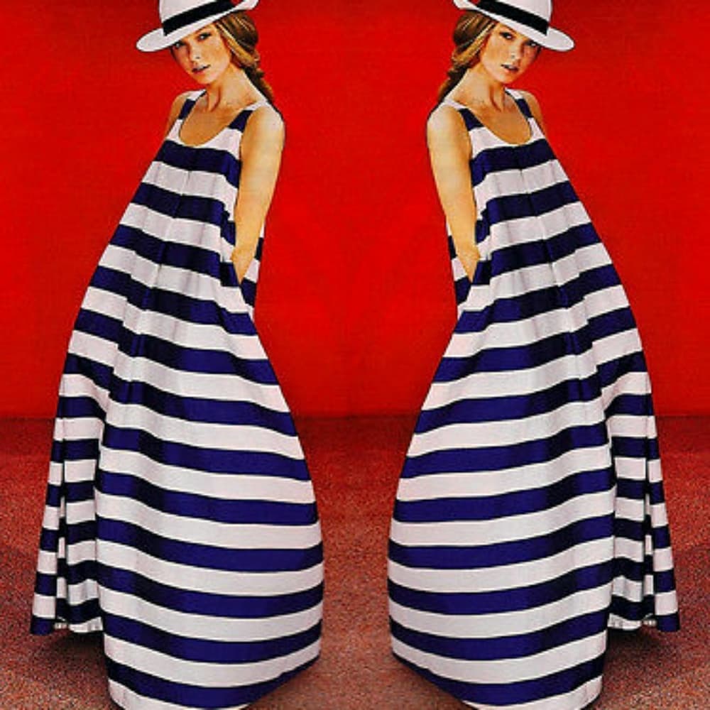 Striped Long Beauty Dress