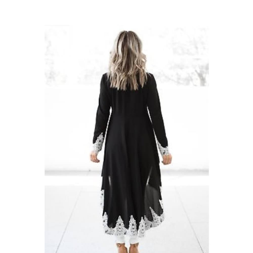 Lace Ruffles Asymmetrical Casual Tops Shirt Blou