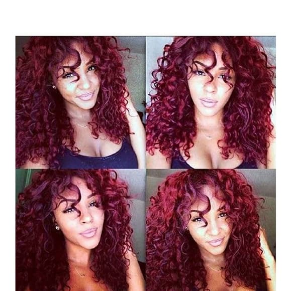 Burgundy Human Hair Full Lace Wig 16-18 inches!! - Thumbnail 7
