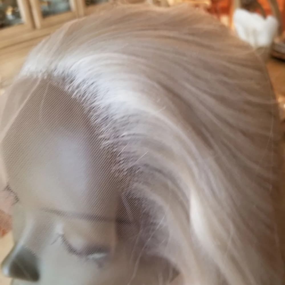 White Wavy Blonde Lacefront Wig - Thumbnail 3