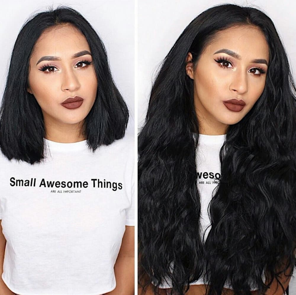 Black Full Head Clip in Extension