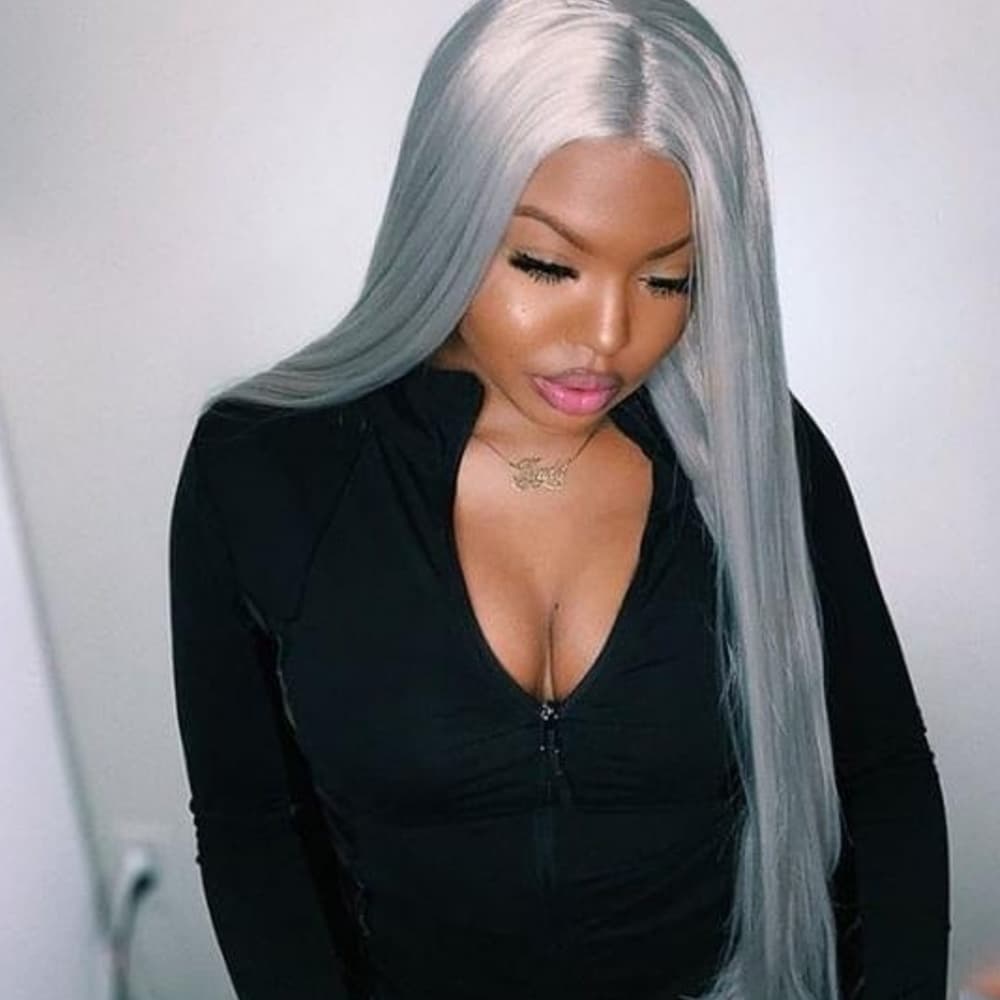 Silver Gray Beauty Lace Front Wig - Thumbnail 2