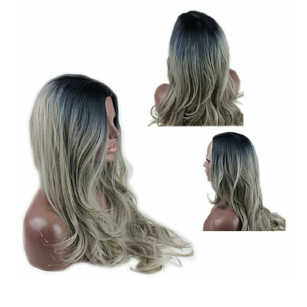 Beautiful Ombre Gray Blonde Wig 22-24 inches - Thumbnail 5