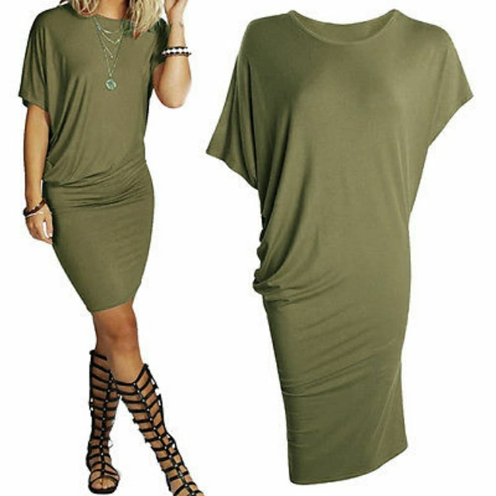 Bodycon Short Sleeve Casual Dress - Thumbnail 4