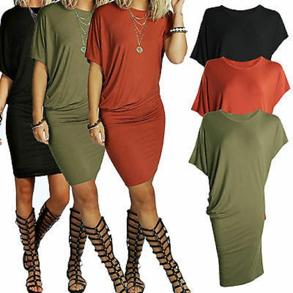 Bodycon Short Sleeve Casual Dress - Thumbnail 7