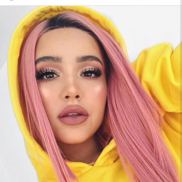 Black Pink Ombre Lace Front Wig - Thumbnail 2