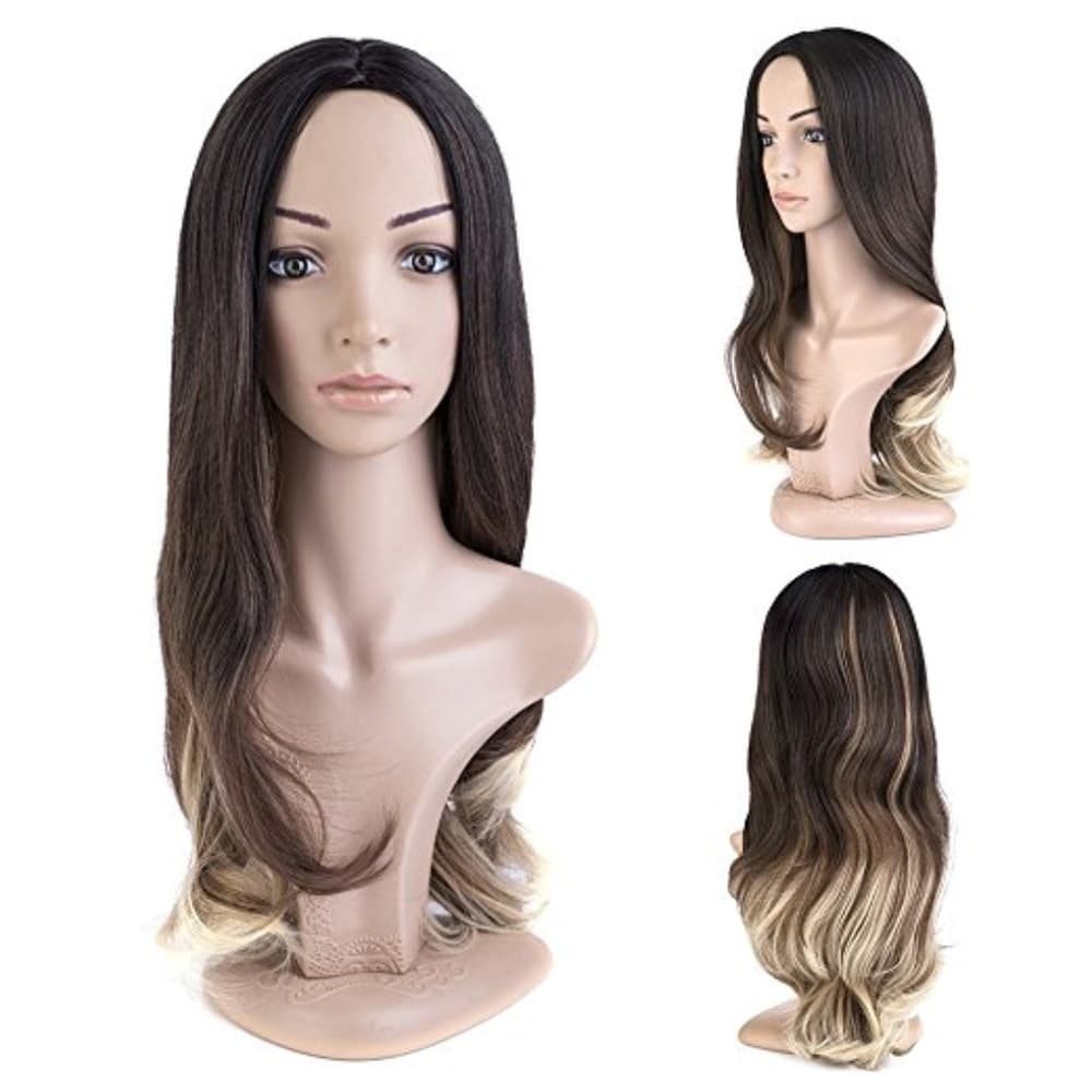 Dark Brown To Blonde Loose Wave Wig - Thumbnail 2
