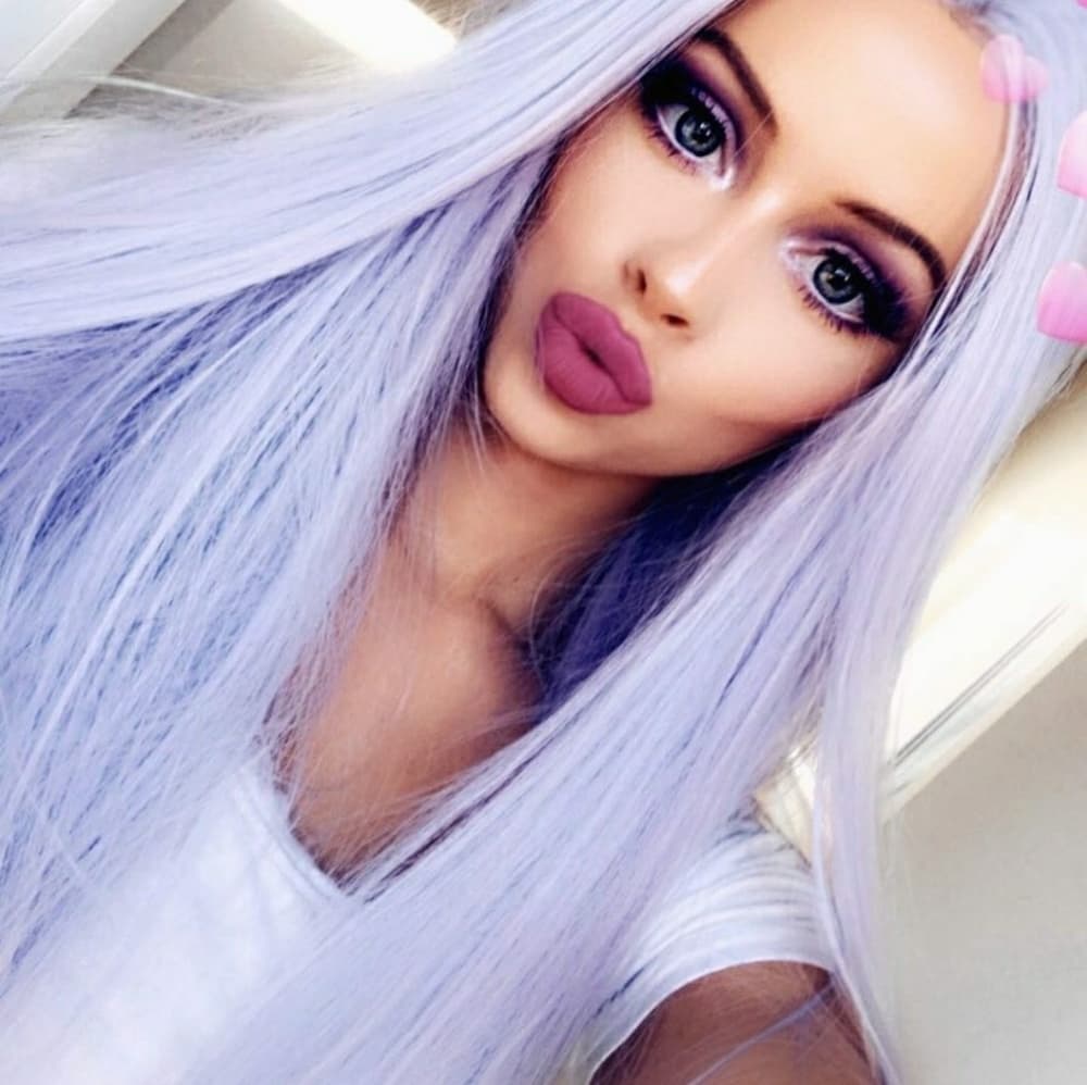 Lilac Purple Silver Lace Front Wig