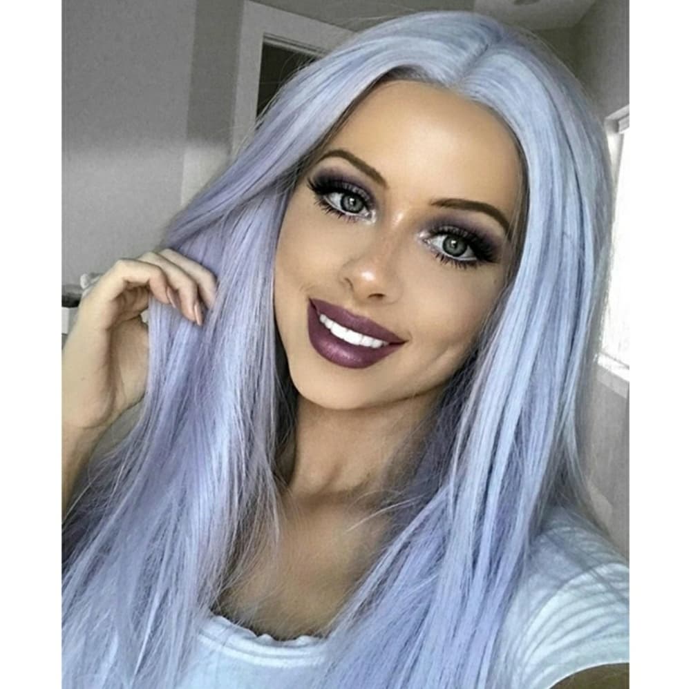 Lilac Purple Silver Lace Front Wig - Thumbnail 2