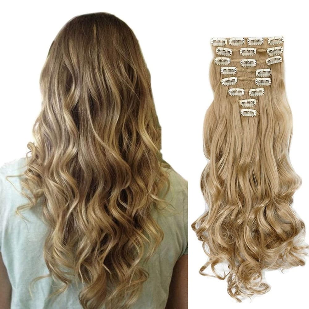 Ash Blonde Full Head Clip on Extension #27