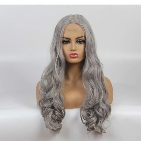 Gray Wavy Beauty Lace Front Wig - Thumbnail 5