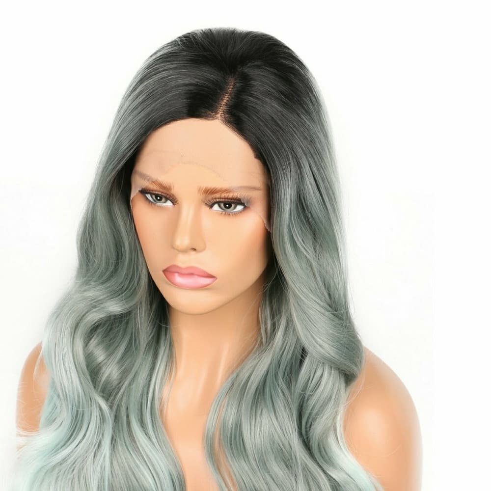 Green Ombre Bodywave Beauty Lacefront Wig - Thumbnail 5