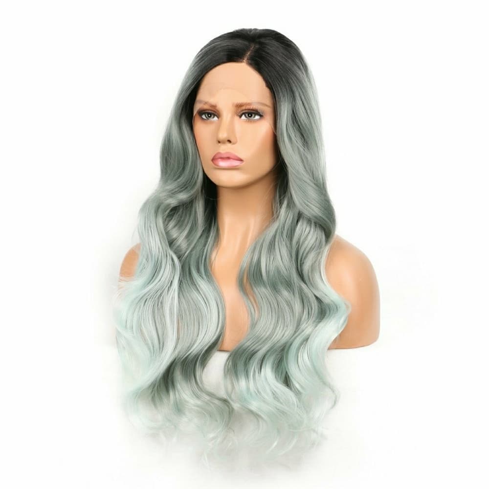 Green Ombre Bodywave Beauty Lacefront Wig - Thumbnail 2