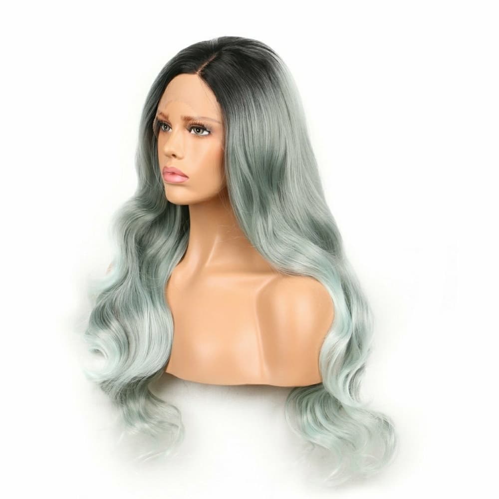 Green Ombre Bodywave Beauty Lacefront Wig - Thumbnail 4