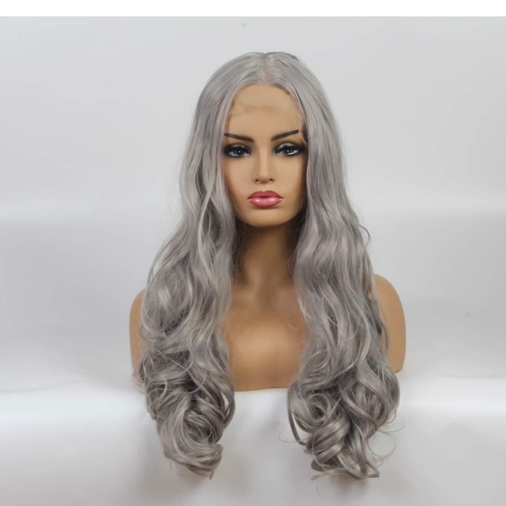 Gray Wavy Beauty Lace Front Wig - Thumbnail 4