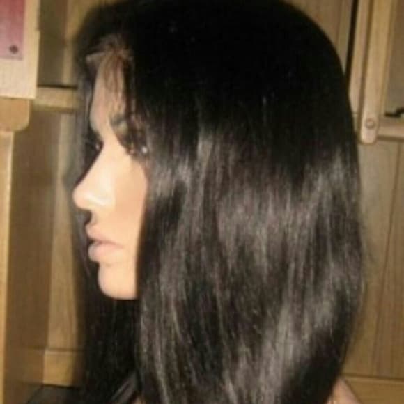 Silky Straight Human Full Lace Wig 14-16 inches - Thumbnail 2