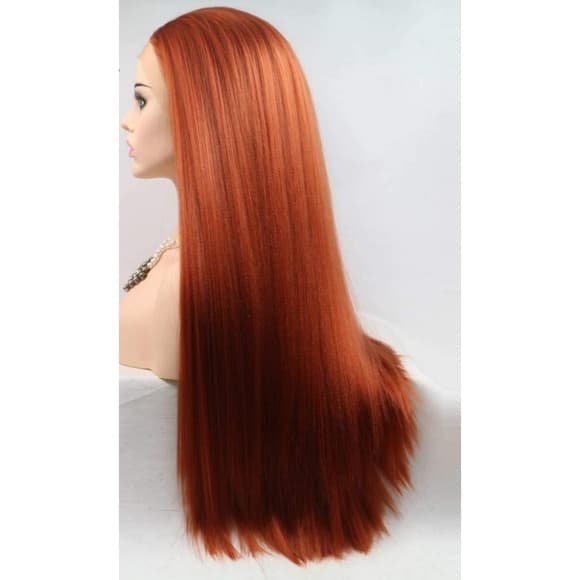 Copper Red Yaki Lace Front Wig - Thumbnail 5