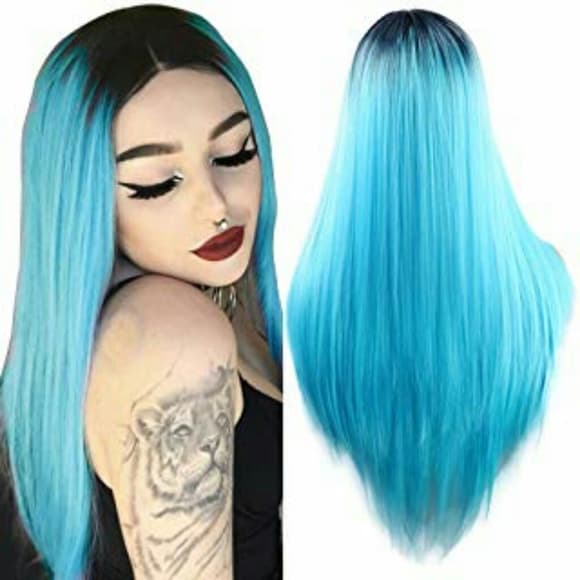 Ombre Blue Full Wig - Thumbnail 2