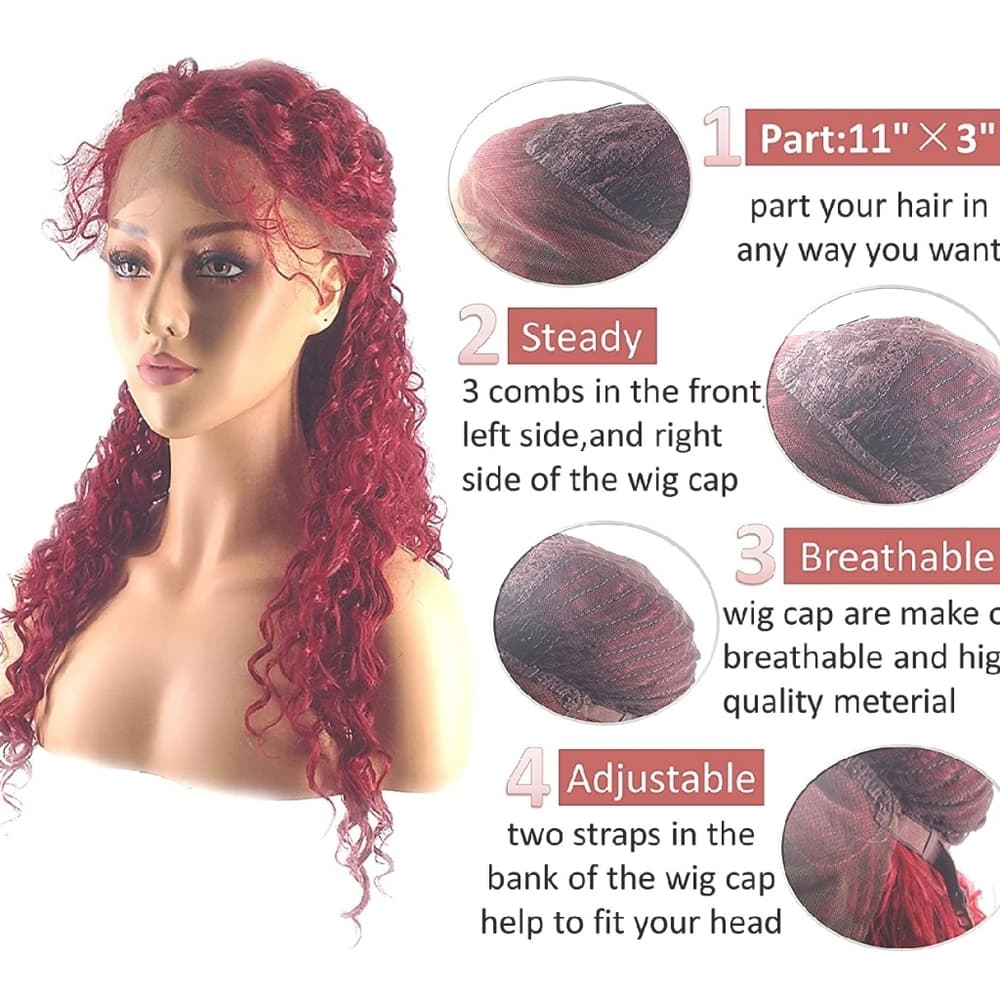 Red Curly Beauty Lace Front Wig - Thumbnail 5