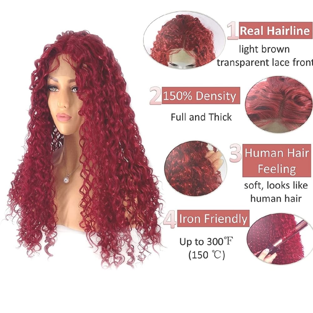 Red Curly Beauty Lace Front Wig - Thumbnail 4