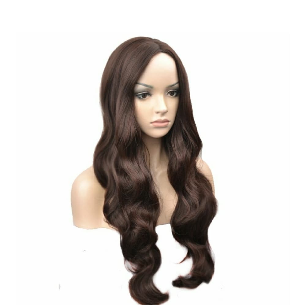 Beautiful Brown Long Big Curly Wavy Wig - Thumbnail 5