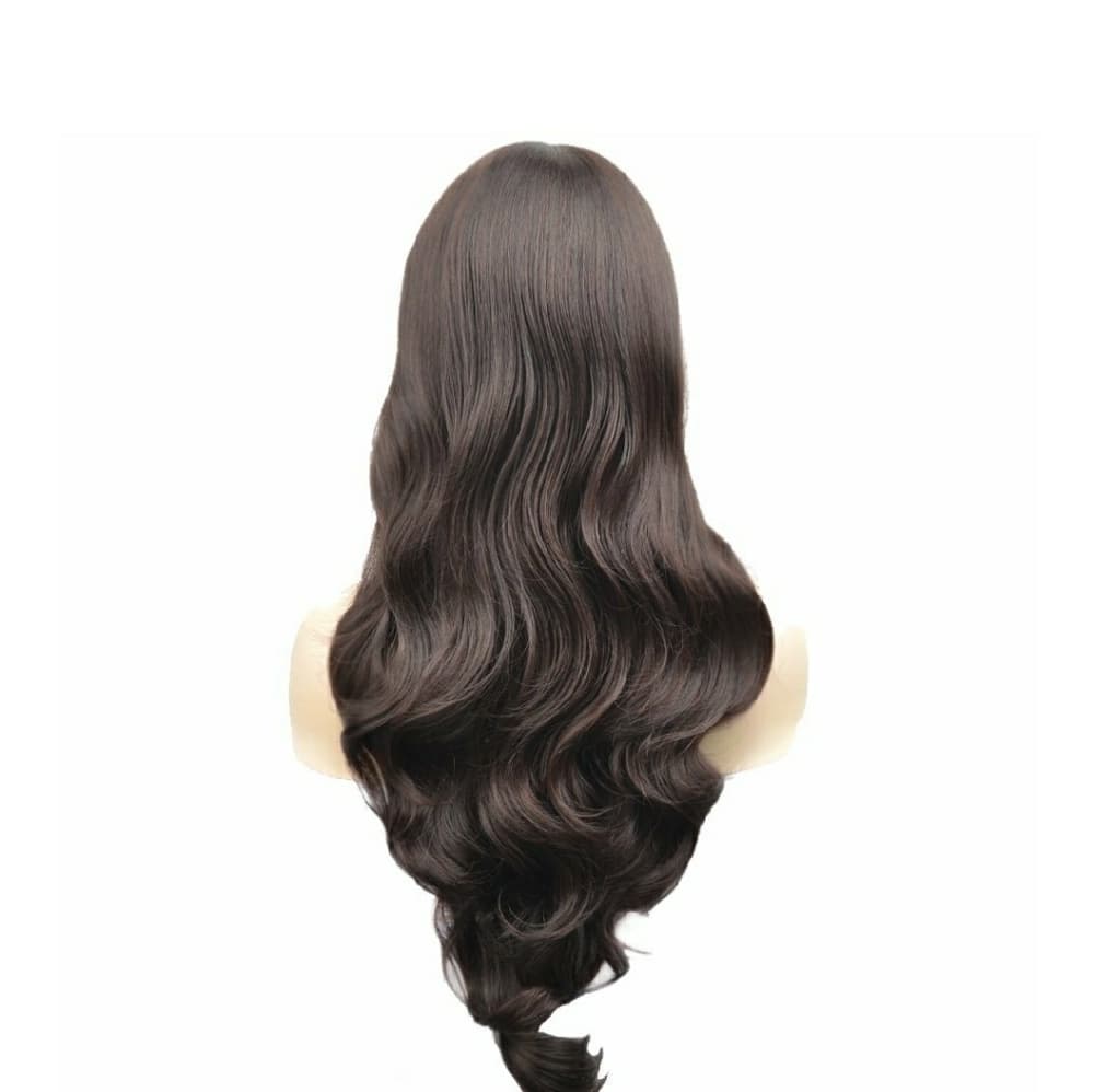 Beautiful Brown Long Big Curly Wavy Wig - Thumbnail 6