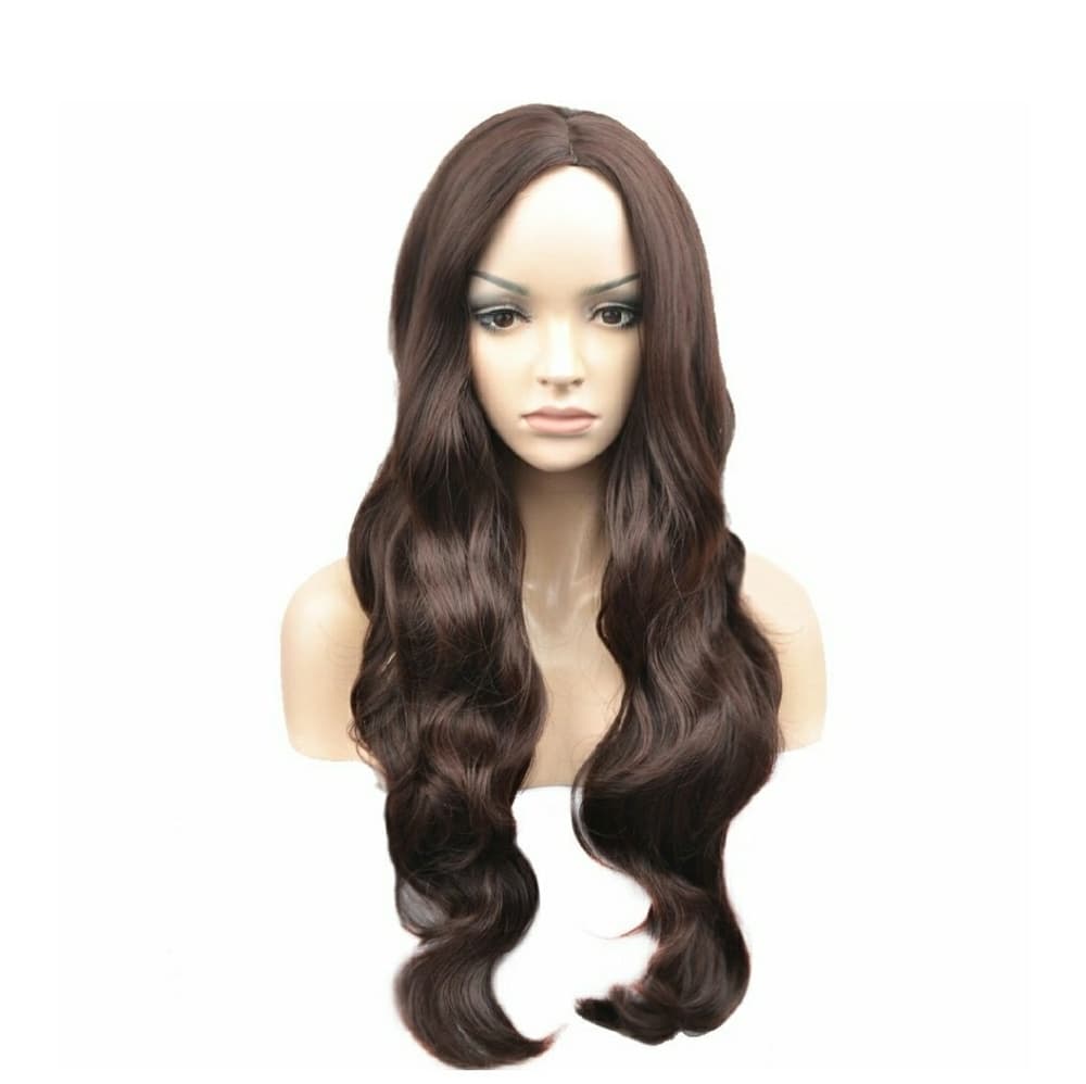 Beautiful Brown Long Big Curly Wavy Wig - Thumbnail 3
