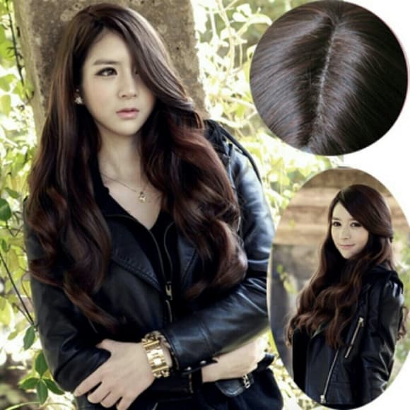 Beautiful Brown Long Big Curly Wavy Wig - Thumbnail 7