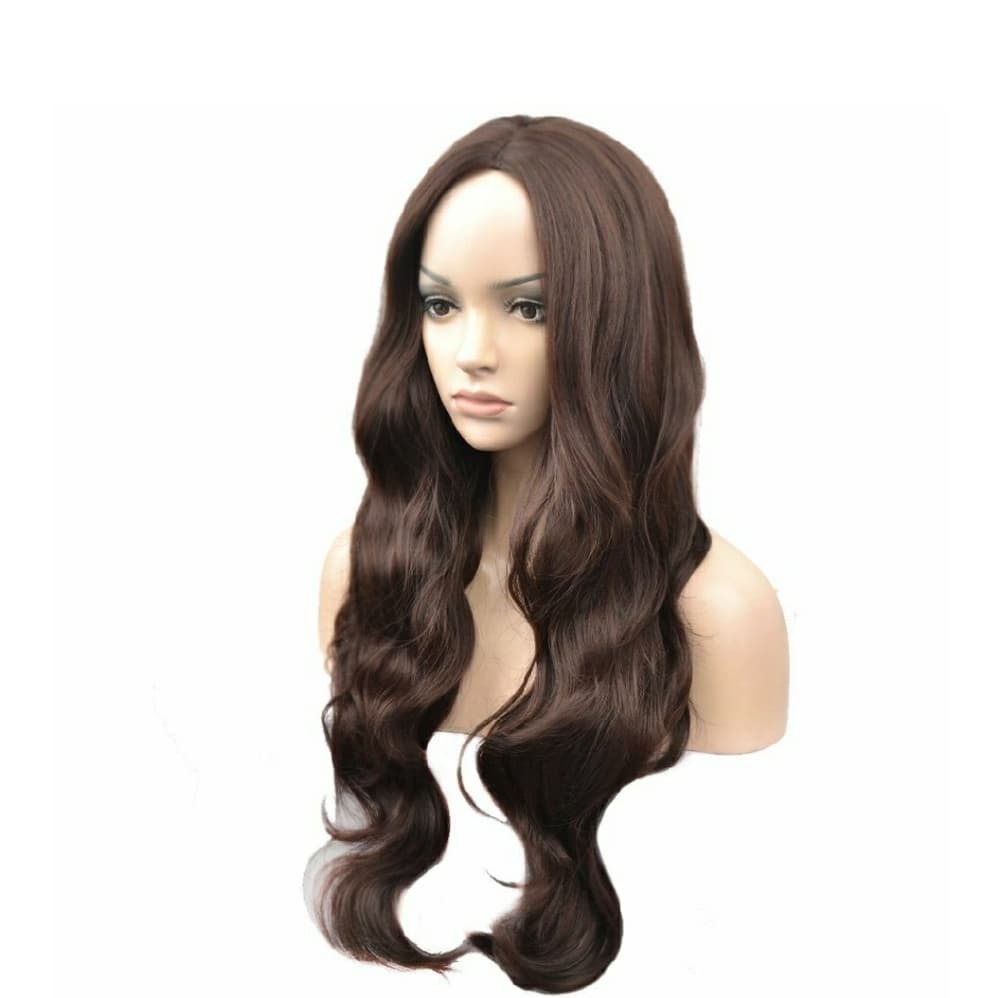 Beautiful Brown Long Big Curly Wavy Wig - Thumbnail 4