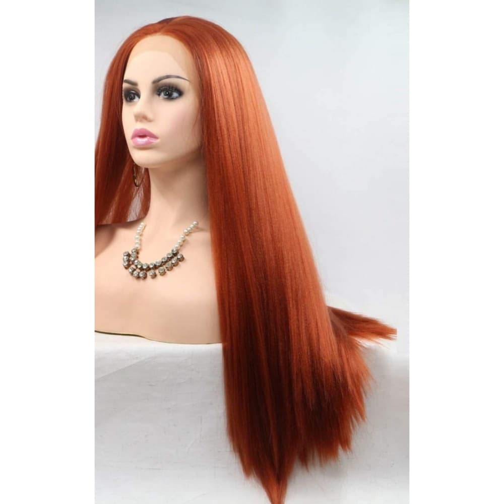Copper Red Yaki Lace Front Wig - Thumbnail 2