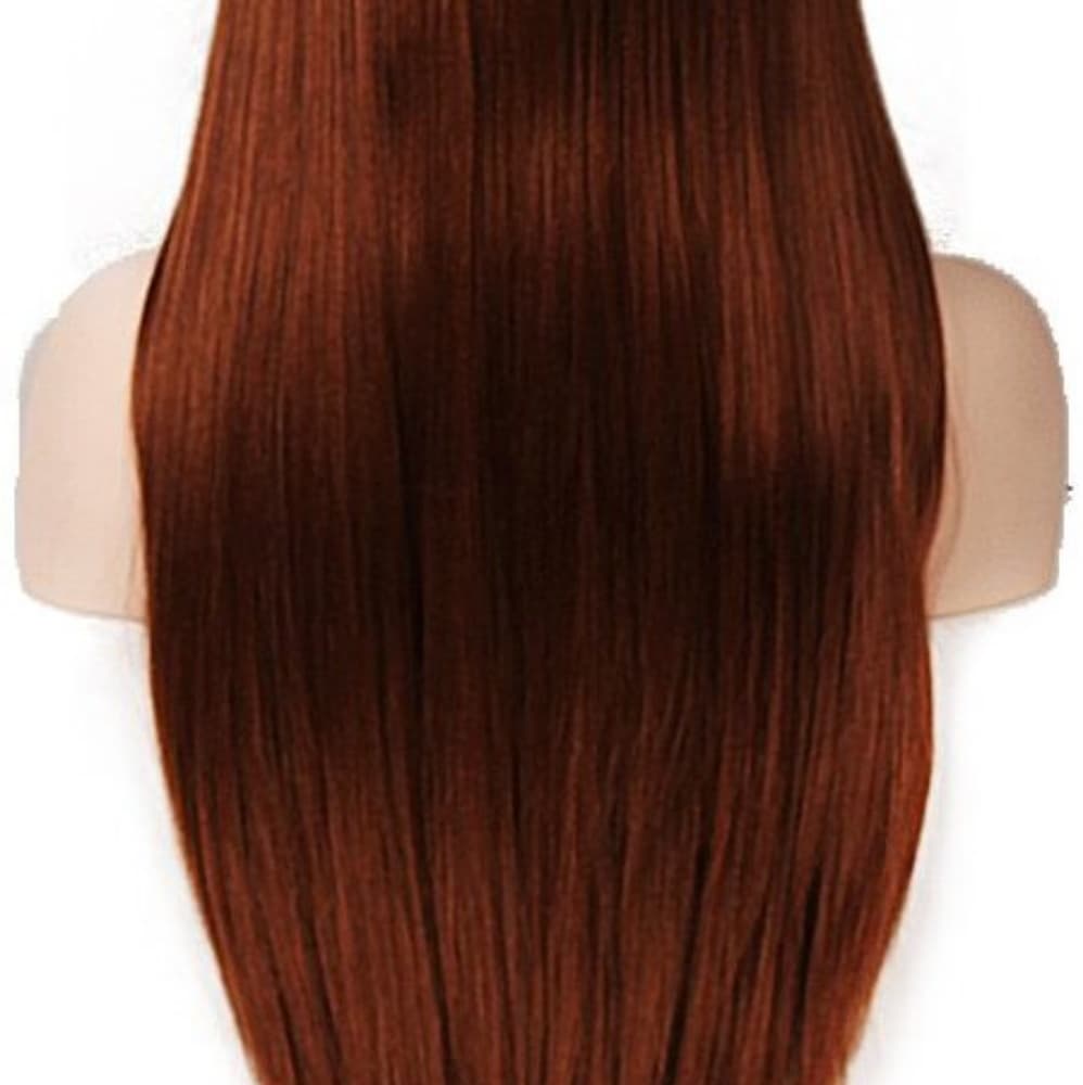 Red Brown Yaki Lace Front Wig - Thumbnail 3