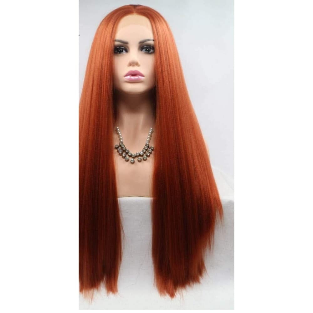 Copper Red Yaki Lace Front Wig - Thumbnail 3