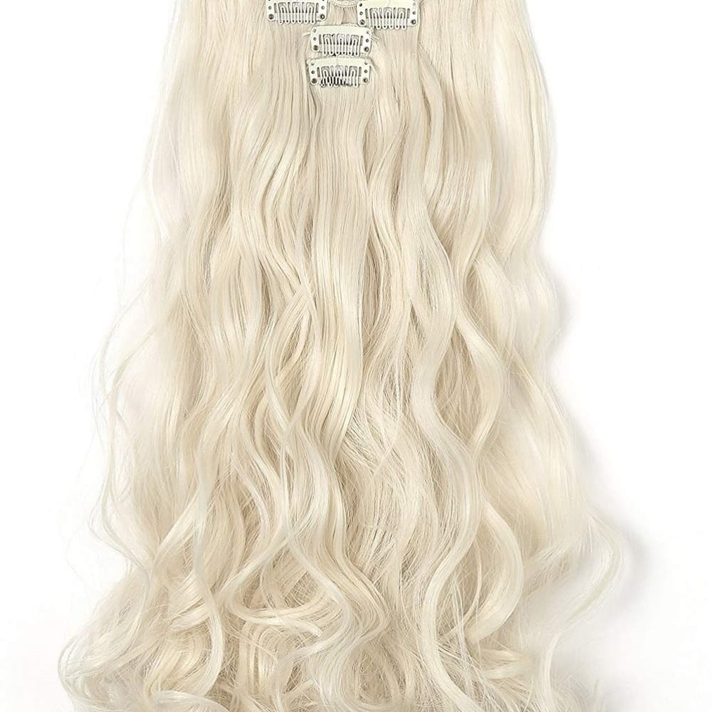 Pale Blonde Full Head clip in Extension #60 - Thumbnail 6