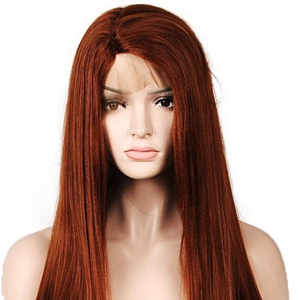 Red Brown Yaki Lace Front Wig - Thumbnail 5