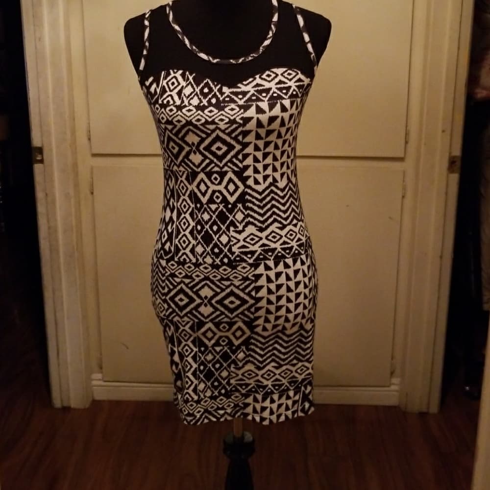 White Black Beauty Dress - Thumbnail 6