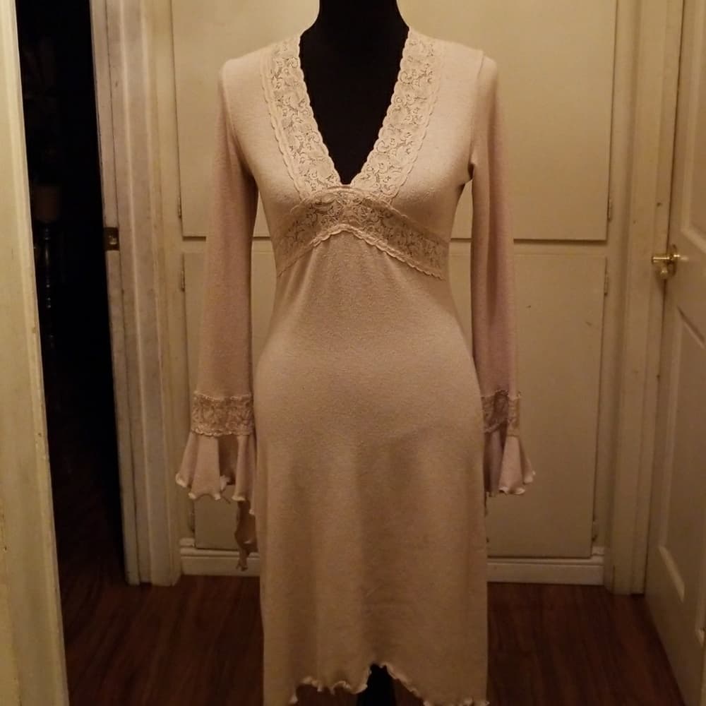 Cream Beauty Dress - Thumbnail 5