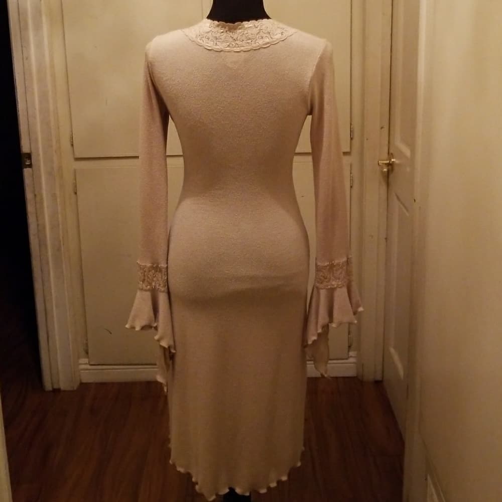 Cream Beauty Dress - Thumbnail 4