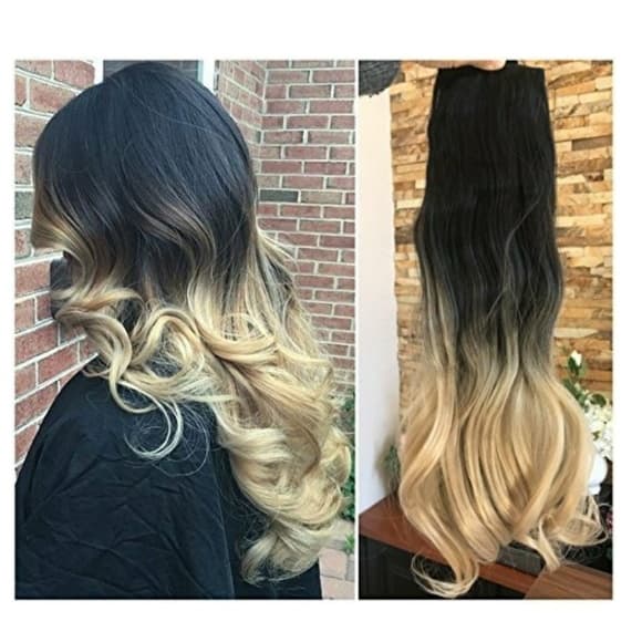 Black/Blonde Full Head Clip in Extension - Thumbnail 3