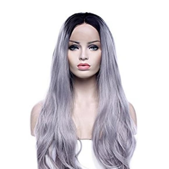 Ombre Gray Lace Front Wig - Thumbnail 6