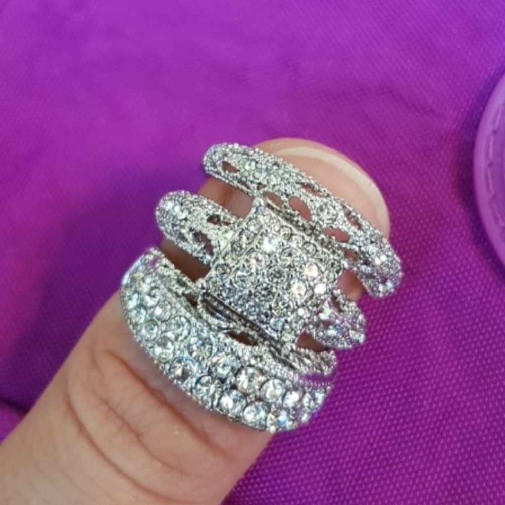 3 PCS bridal artsy wedding engagement ring set - Thumbnail 6