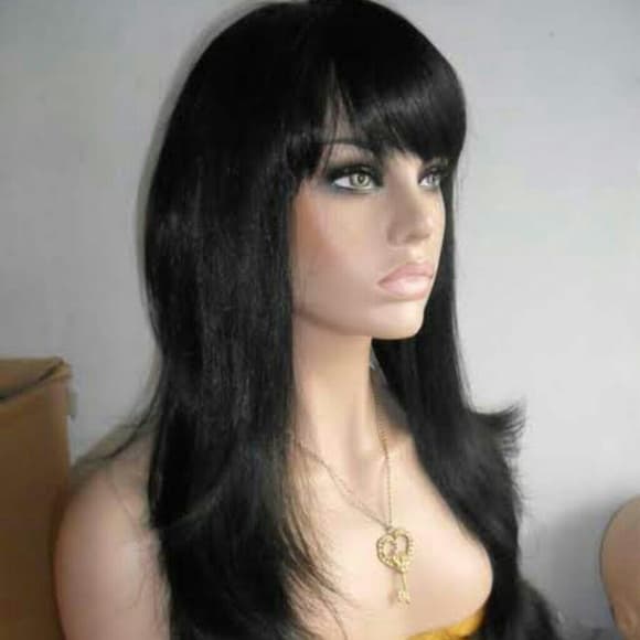 Beautiful Lacefront Wig with Bangs 20-24 inches - Thumbnail 2