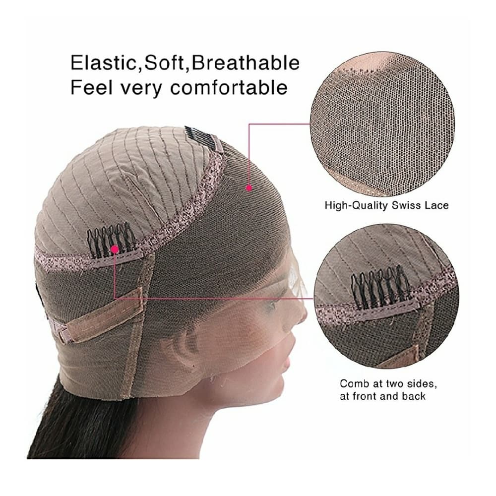 Pre Plucked Virgin Human 360 Lace Front Wig - Thumbnail 5