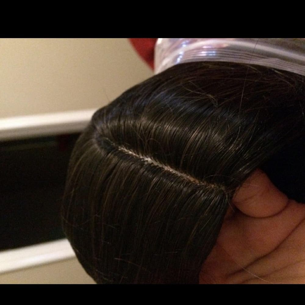 Long Two Tone Black and Brown Ombre Wig - Thumbnail 5