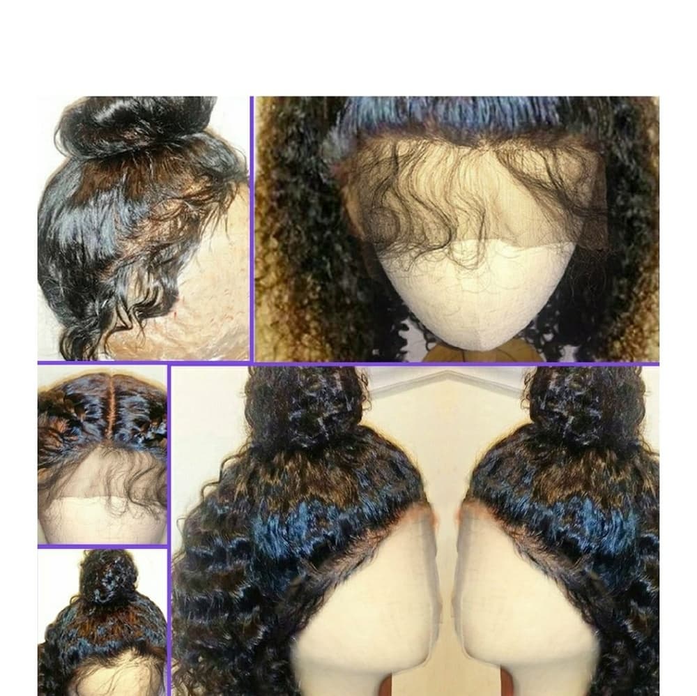 Pre Plucked Virgin Human 360 Lace Front Wig - Thumbnail 4